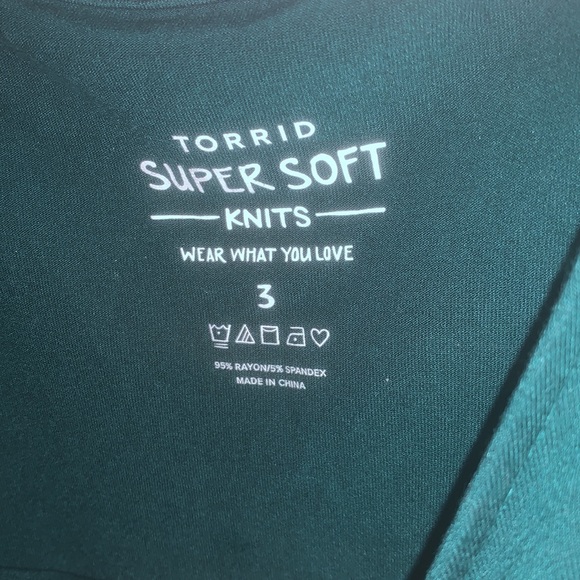 TORRID GREEN LONG SLEEVE SHIRT 3X - Picture 6 of 6